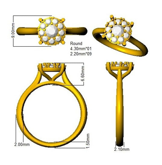 SL9506 — Ring - 9k Yellow Gold detail