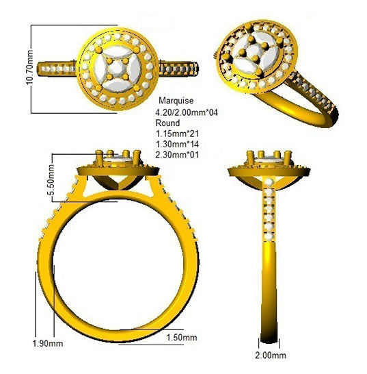SL9524 — Ring - 9k Yellow Gold detail