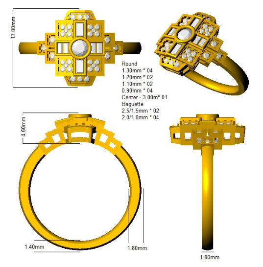SL9528 — Ring - 9k Yellow Gold detail