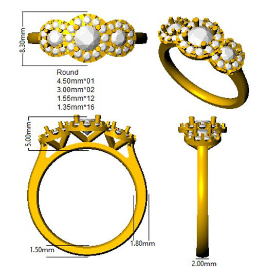 SL9546 — Ring - 9k Yellow Gold detail