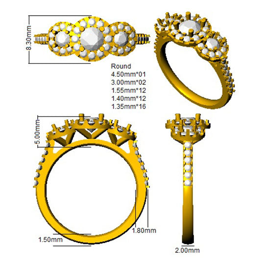 SL9547 — Ring - 9k Yellow Gold detail