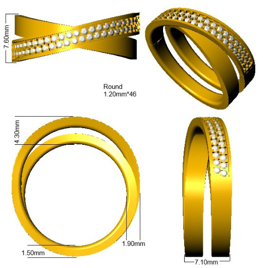 XYR10091 — Ring - 9k Yellow Gold detail
