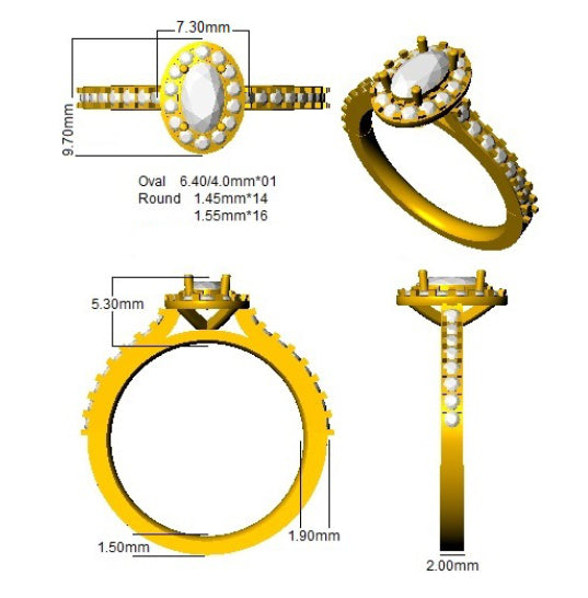 SL9612 — Ring - 9k Yellow Gold detail
