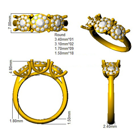 SL9620 — Ring - 9k Yellow Gold detail