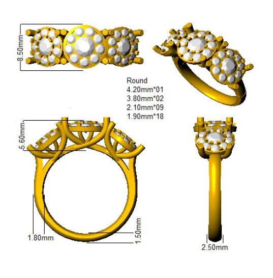 SL9621 — Ring - 9k Yellow Gold detail