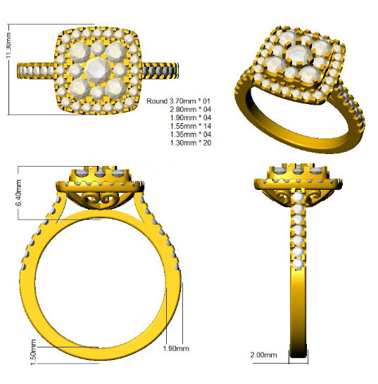 SL9654 — Ring - 9k Yellow Gold detail