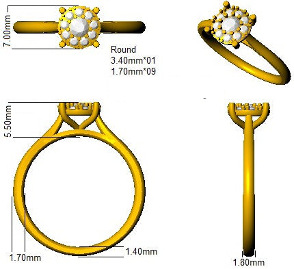 SL9657 — Ring - 9k Yellow Gold detail