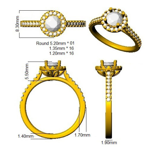 SL9669-5 — Ring - 9k Yellow Gold detail