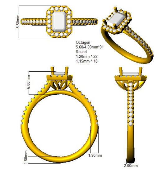 SL9675 — Ring - 9k Yellow Gold detail