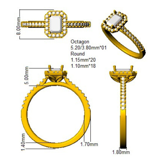 SL9676 — Ring - 9k Yellow Gold detail