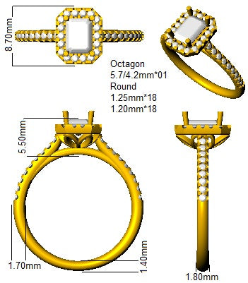 SL9677 — Ring - Platinum Plat detail