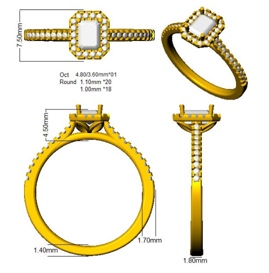 SL9679 — Ring - 9k Yellow Gold detail