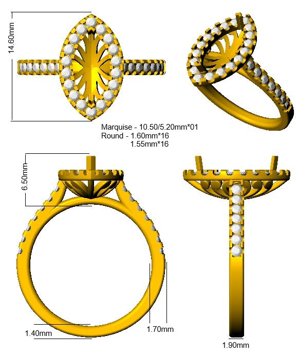SL9684 — Ring - 18k White Gold detail