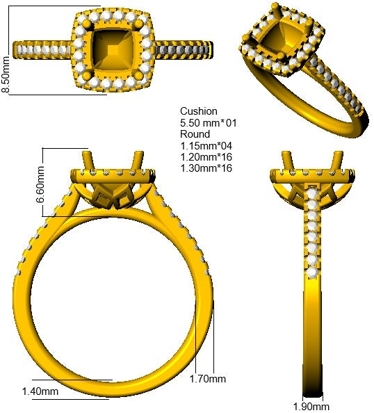SL9695 — Ring - 18k Two Tone detail