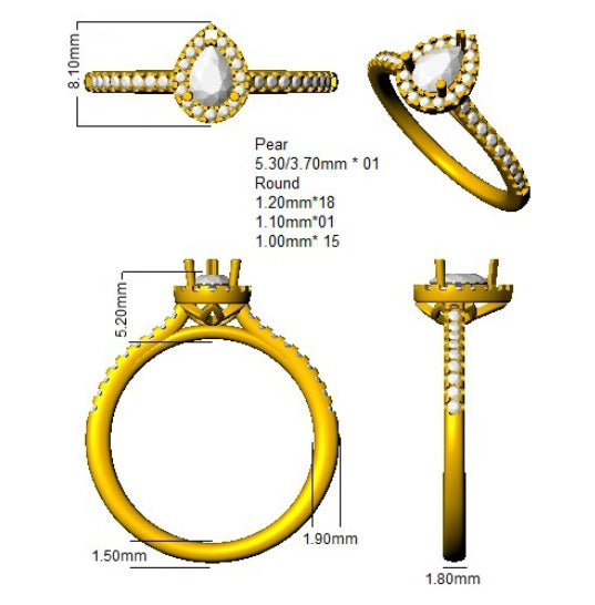 SL9704 — Ring - Platinum Plat detail