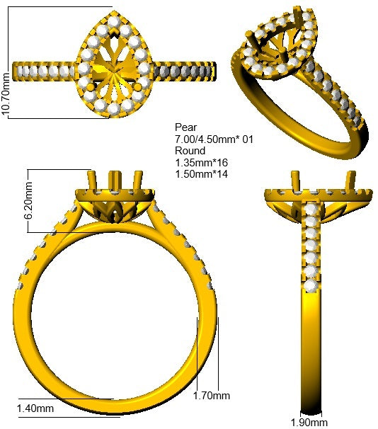 SL9704 — Ring - 950 Platinum detail