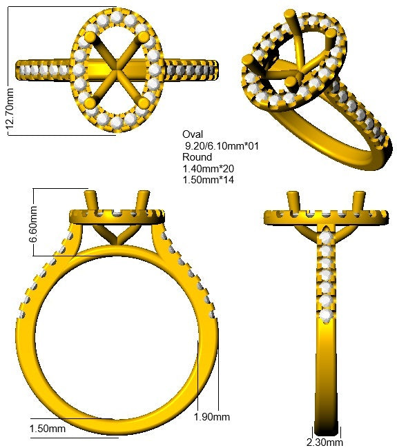 SL9737 — Ring - 9k Yellow Gold detail
