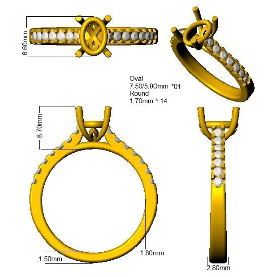 SL9749 — Ring - 950 Platinum detail