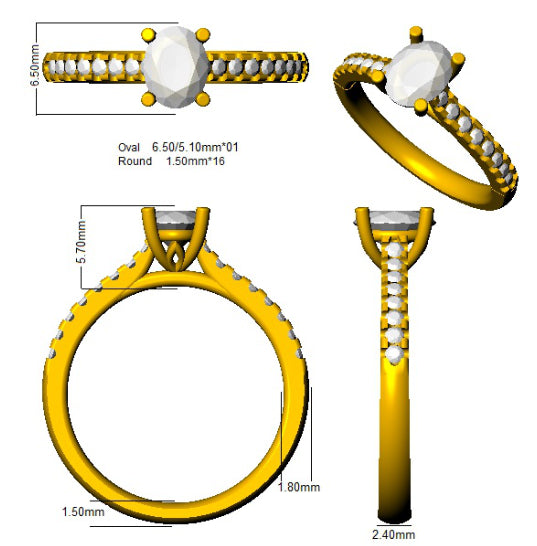 SL9750 — Ring - 9k Yellow Gold detail