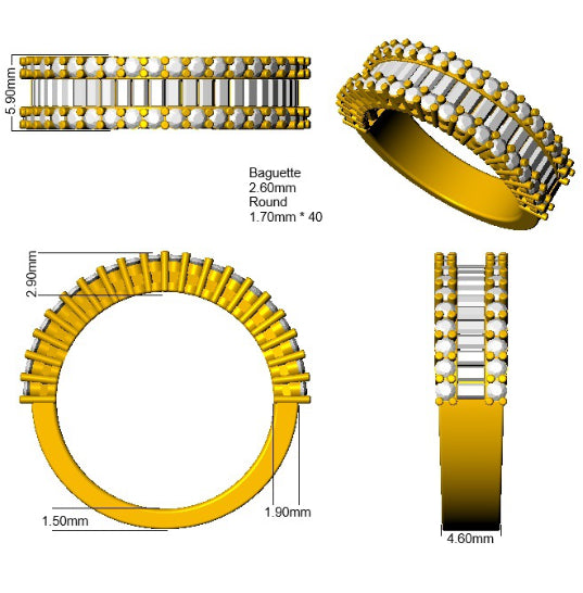 XYR4588 — Ring - 9k Yellow Gold detail