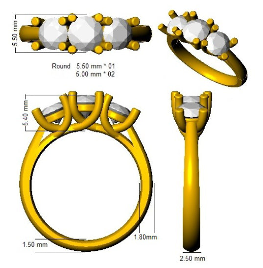 SL9762 — Ring - Platinum Plat detail