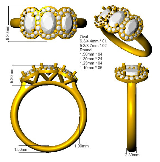 SL9765 — Ring - 9k Yellow Gold detail