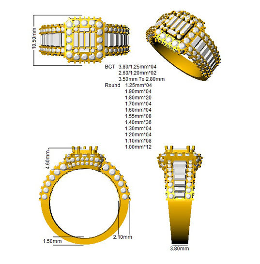 SL9770 — Ring - 9k Yellow Gold detail