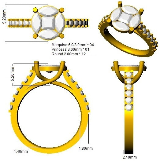 SL9798 — Ring - 9k Yellow Gold detail