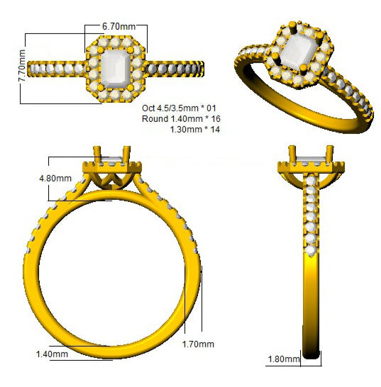 SL9804 — Ring - 9k Yellow Gold detail