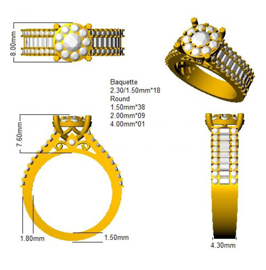SL9809 — Ring - 9k Yellow Gold detail