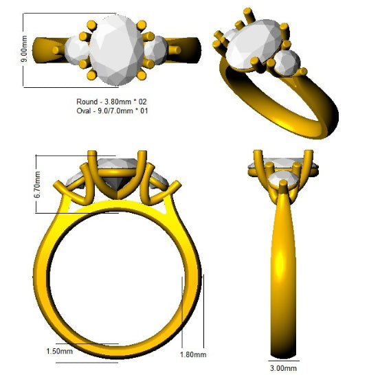 SL9813 — Ring - 18k Two Tone detail