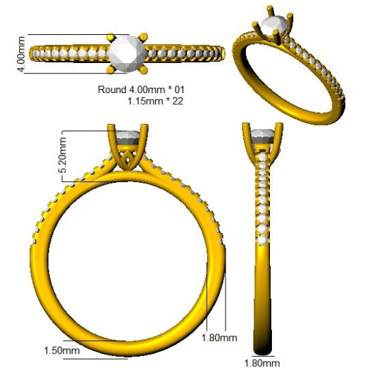 SL9834-4.0 — Ring - 9k Yellow Gold detail