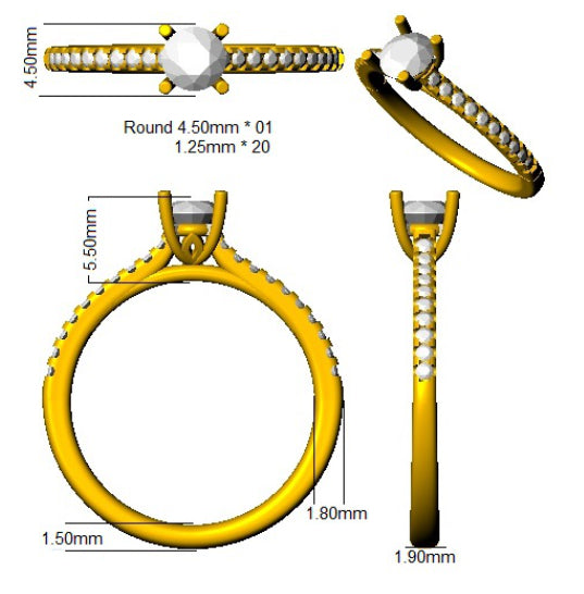 SL9834-4.5 — Ring - 9k Yellow Gold detail