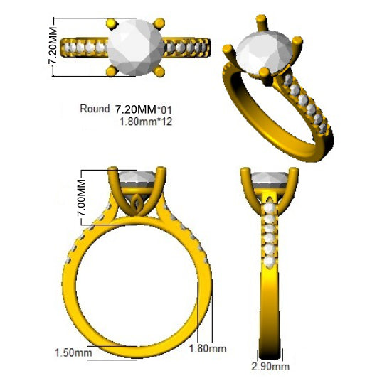 SL9834-7.2 — Ring - 18k Yellow Gold detail