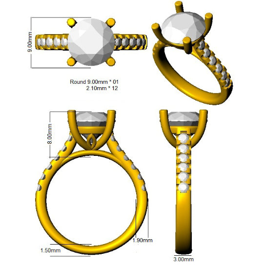 SL9834-9 — Ring - 9k Yellow Gold detail