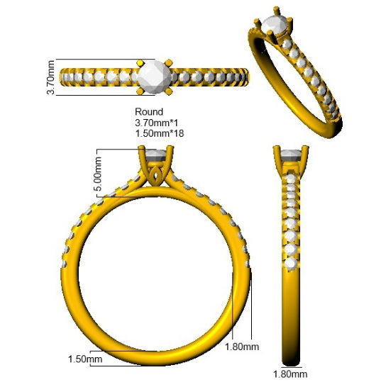 SL9834A-3.7 — Ring - 9k Yellow Gold detail