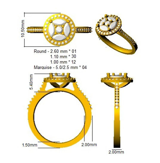 SL9842 — Ring - 9k Yellow Gold detail