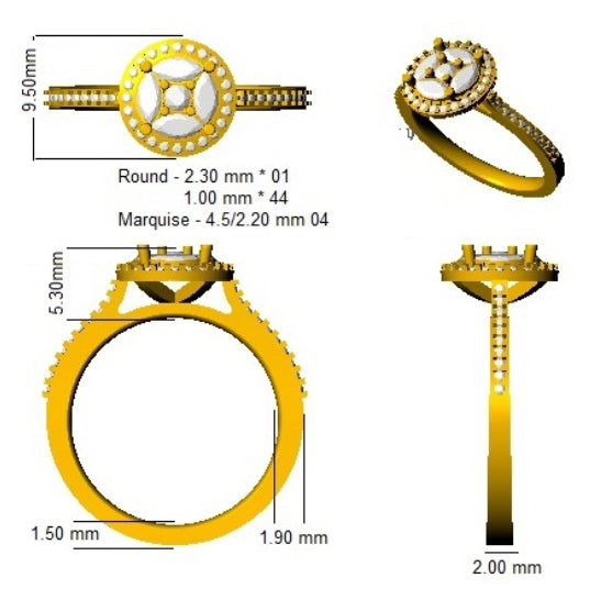 SL9843 — Ring - 9k Yellow Gold detail