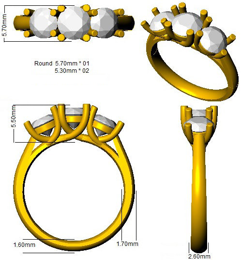 SL9851 — Ring - 18k Two Tone detail