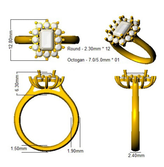 SL9859 — Ring - 18k Yellow Gold detail