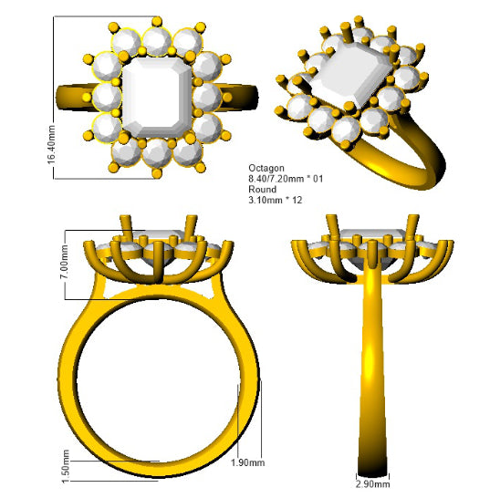 SL9879 — Ring - 9k Yellow Gold detail