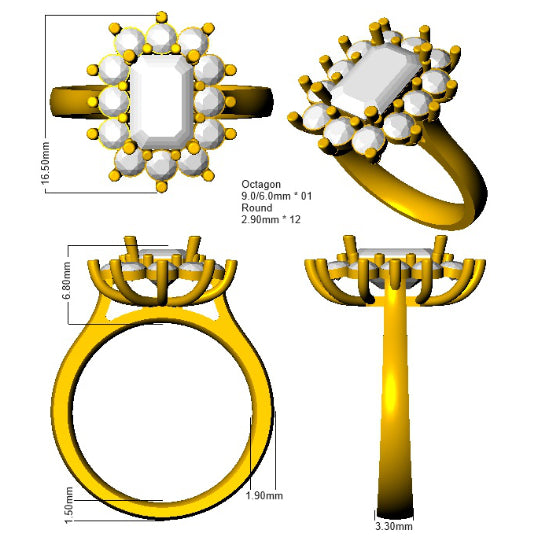 SL9881 — Ring - 18k Two Tone detail