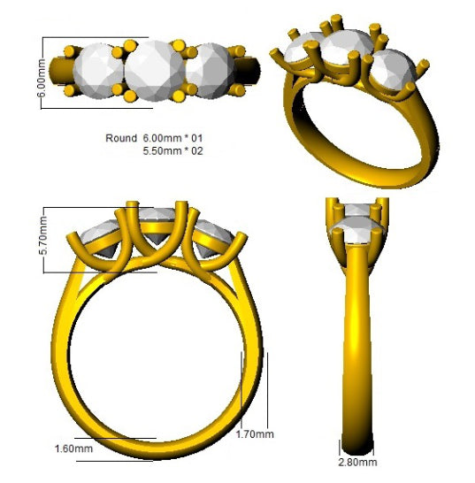 SL9898 — Ring - 9k Yellow Gold detail