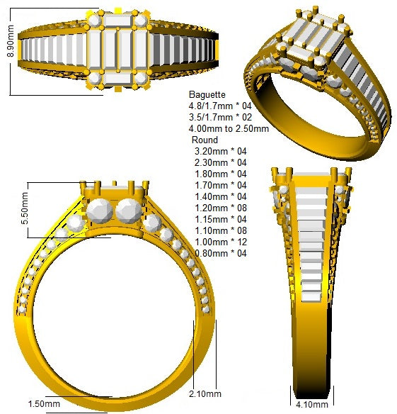 SL9908 — Ring - 9k Yellow Gold detail