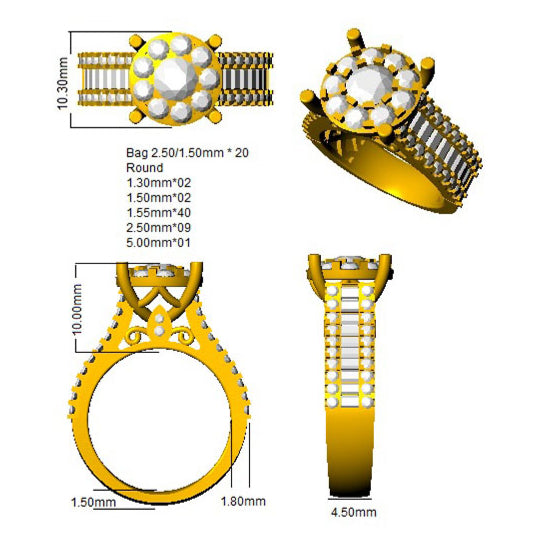 SL9946 — Ring - 9k Yellow Gold detail