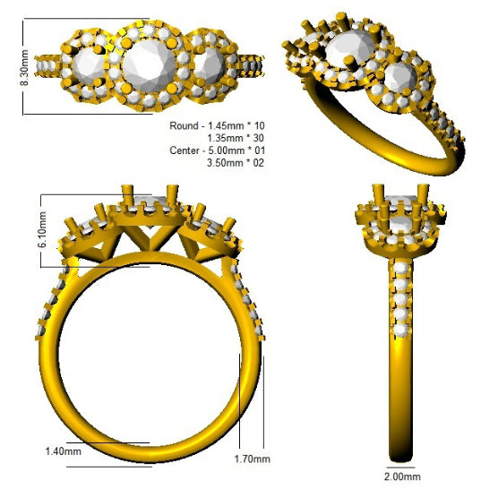 SL9975 — Ring - 9k Yellow Gold detail