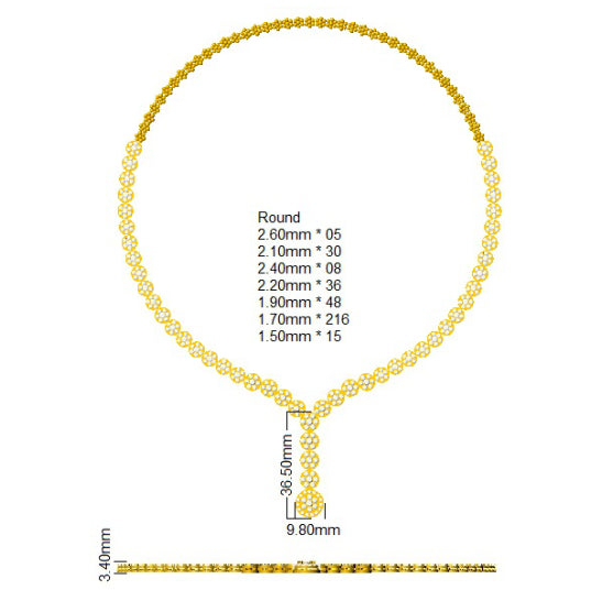 SN1093 — Necklace - 9k Yellow Gold detail