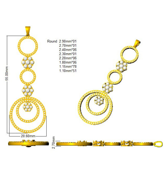 SN1245P — Pendant - 9k Yellow Gold detail