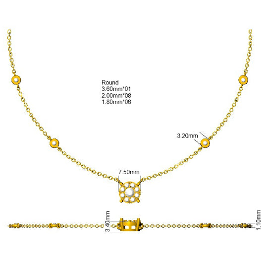 SN1346 — Necklace - 9k Yellow Gold detail
