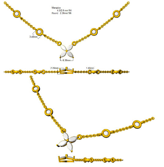 SN1358 — Necklace - 9k Yellow Gold detail